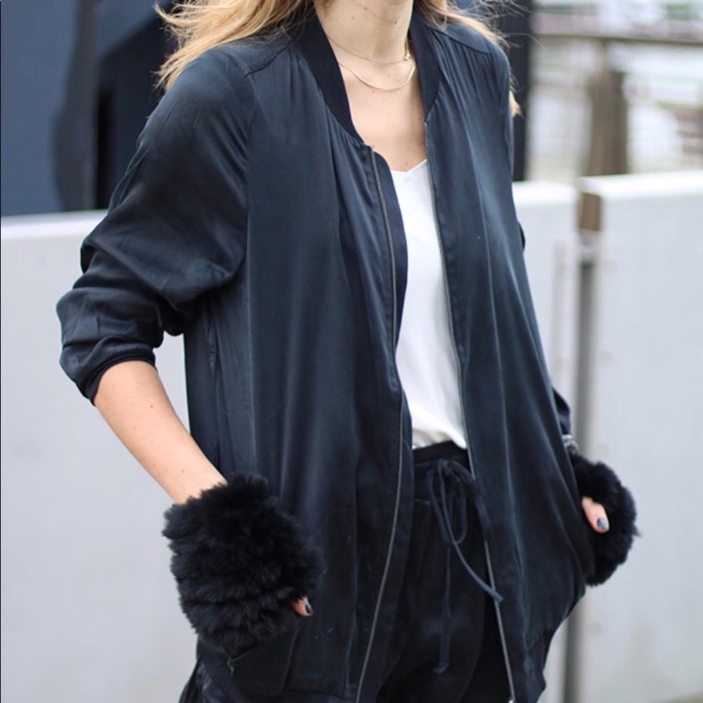 New w Tags! - Yummie by Heather Thomson black jacket, Silk-satin- XL